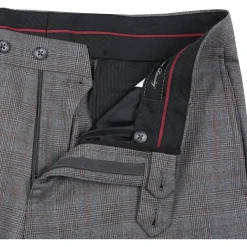 English Laundry Gray Glen Plaid Slim Fit Peak Lapel Double-Breasted Wool Suit