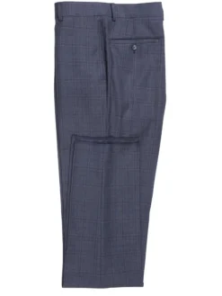 English Laundry Gray Tonal Plaid Slim Fit Peak Lapel Wool Blend 2 Button Suit
