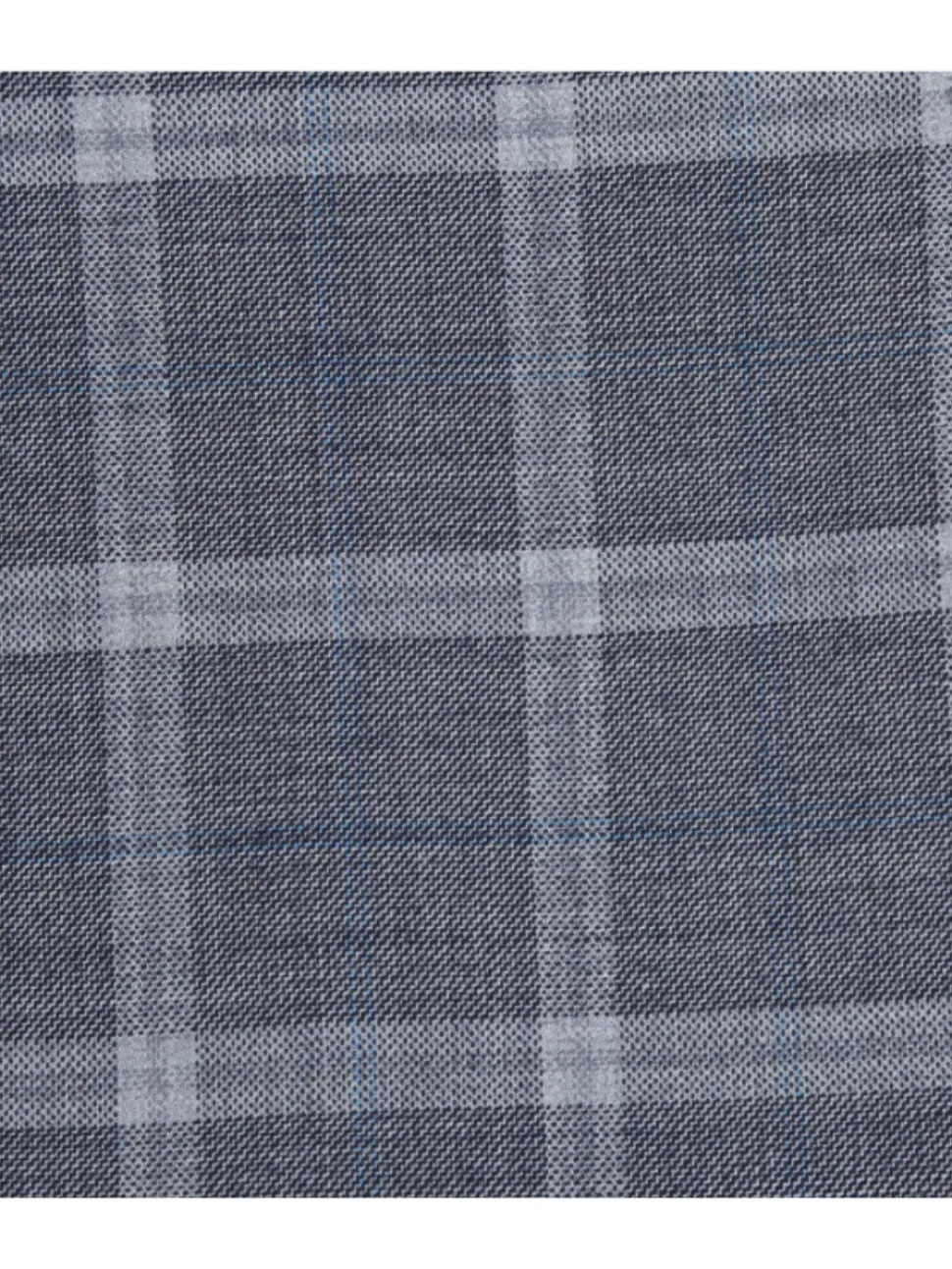 English Laundry Gray Windowpane Slim Fit Notch Lapel Wool Blend Stretch 2 Button Suit