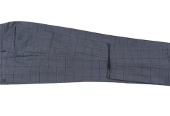 English Laundry Grid Check Charcoal Gray Slim Fit Notch Lapel Wool Stretch 2 Button Suit