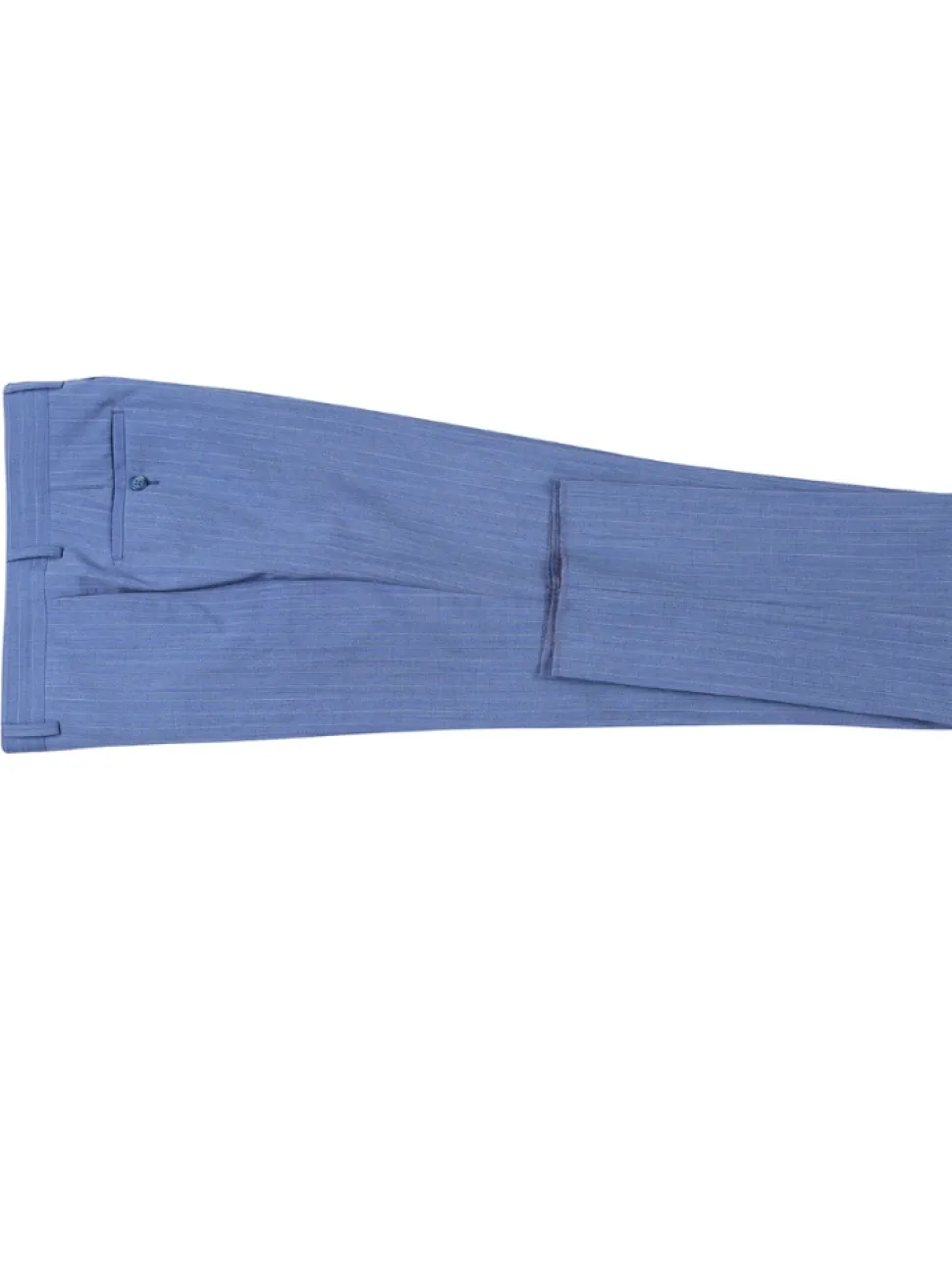 English Laundry Light Blue Pinstriped Slim Fit Peak Lapel Wool Suit