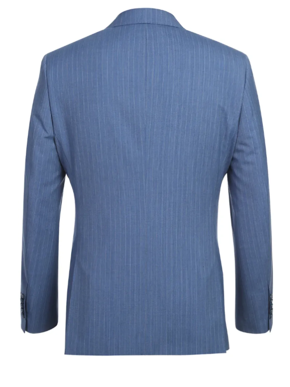 English Laundry Light Blue Pinstriped Slim Fit Peak Lapel Wool Suit