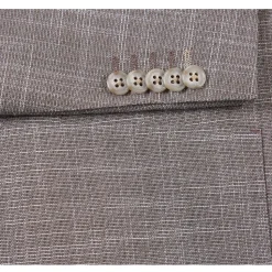 English Laundry Light Brown Check Slim Fit Notch Lapel 2 Button Stretch Suit With Patch Pockets