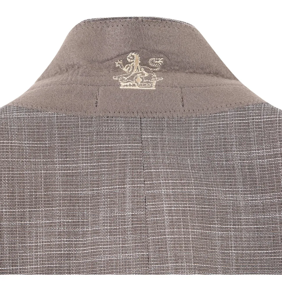English Laundry Light Brown Check Slim Fit Notch Lapel 2 Button Stretch Suit With Patch Pockets