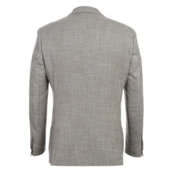 English Laundry Light Brown Check Slim Fit Notch Lapel 2 Button Stretch Suit With Patch Pockets
