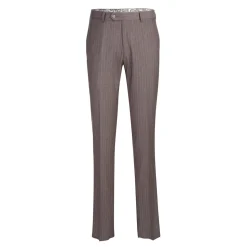 English Laundry Mens Brown Stripe Slim Fit Notch Lapel 2 Button Stretch Suit With Patch Pockets