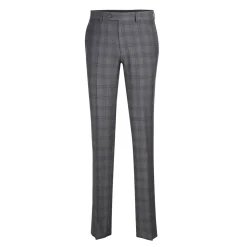 English Laundry Mens Gray & Blue Windowpane Slim Fit Notch Lapel 2 Button Stretch Suit