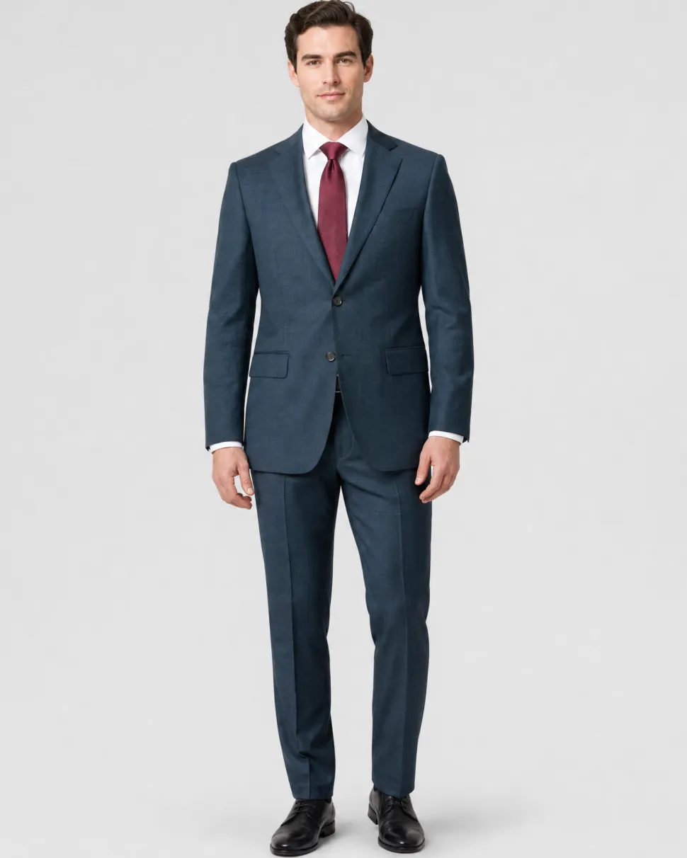 English Laundry Mens Green Plaid Slim Fit Notch Lapel 2 Button Stretch Suit