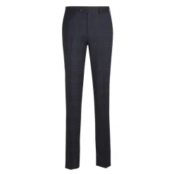 English Laundry Mens Navy Windowpane Slim Fit Notch Lapel 2 Button Stretch Suit