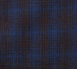 English Laundry Mens Navy with Brown Check Slim Fit Peak Lapel 2 Button Stretch Suit