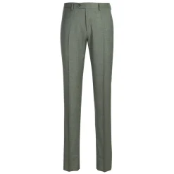 English Laundry Mens Olive Green Stripe Slim Fit Peak Lapel 2 Button Stretch Suit