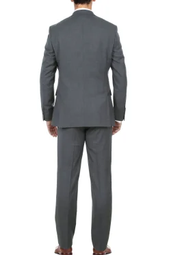 English Laundry Mens Textured Gray Slim Fit Notch Lapel Stretch 2 Button Suit