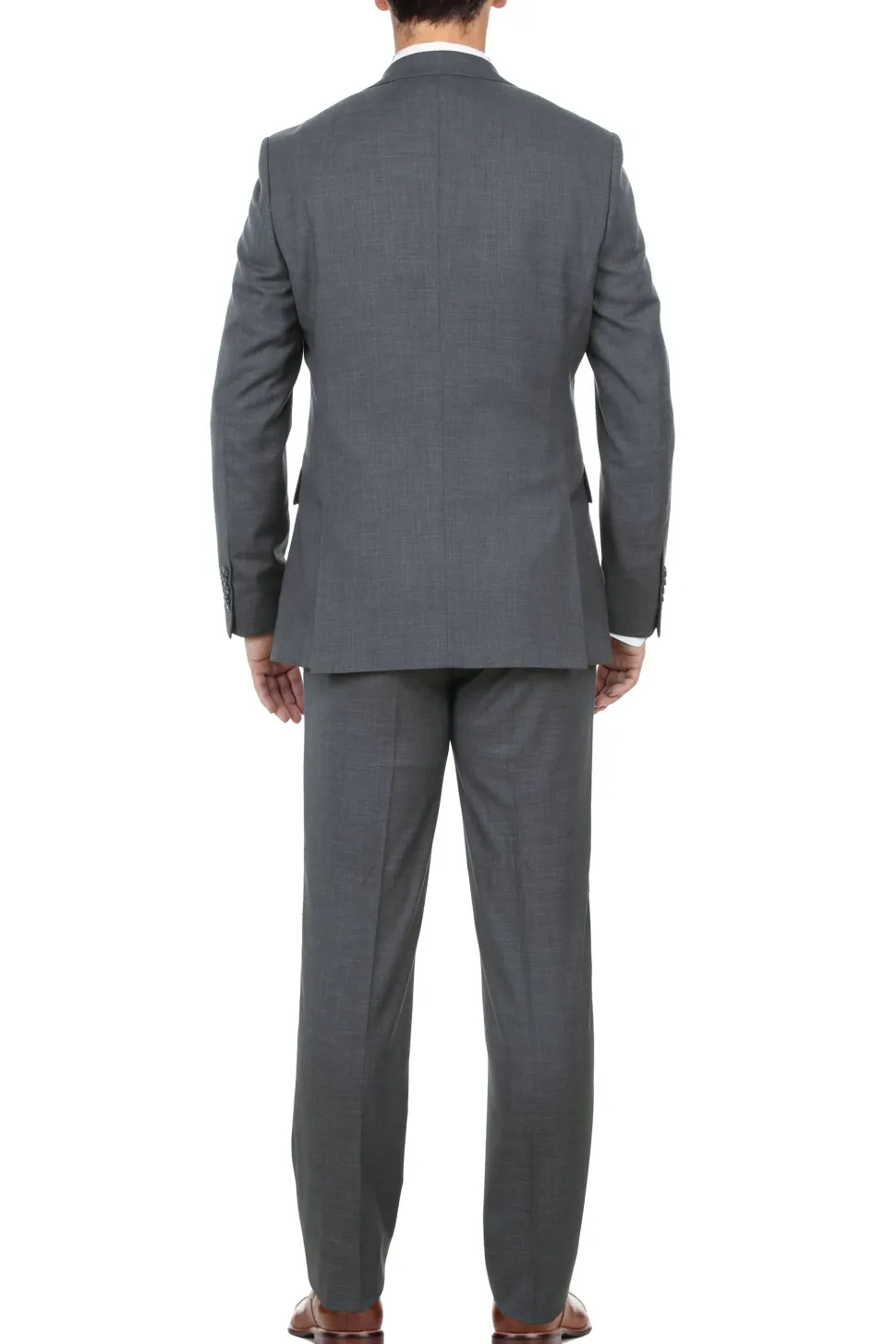 English Laundry Mens Textured Gray Slim Fit Notch Lapel Stretch 2 Button Suit