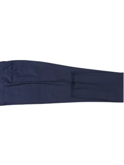 English Laundry Navy And Black Check Slim Fit Peak Lapel Wool Suit