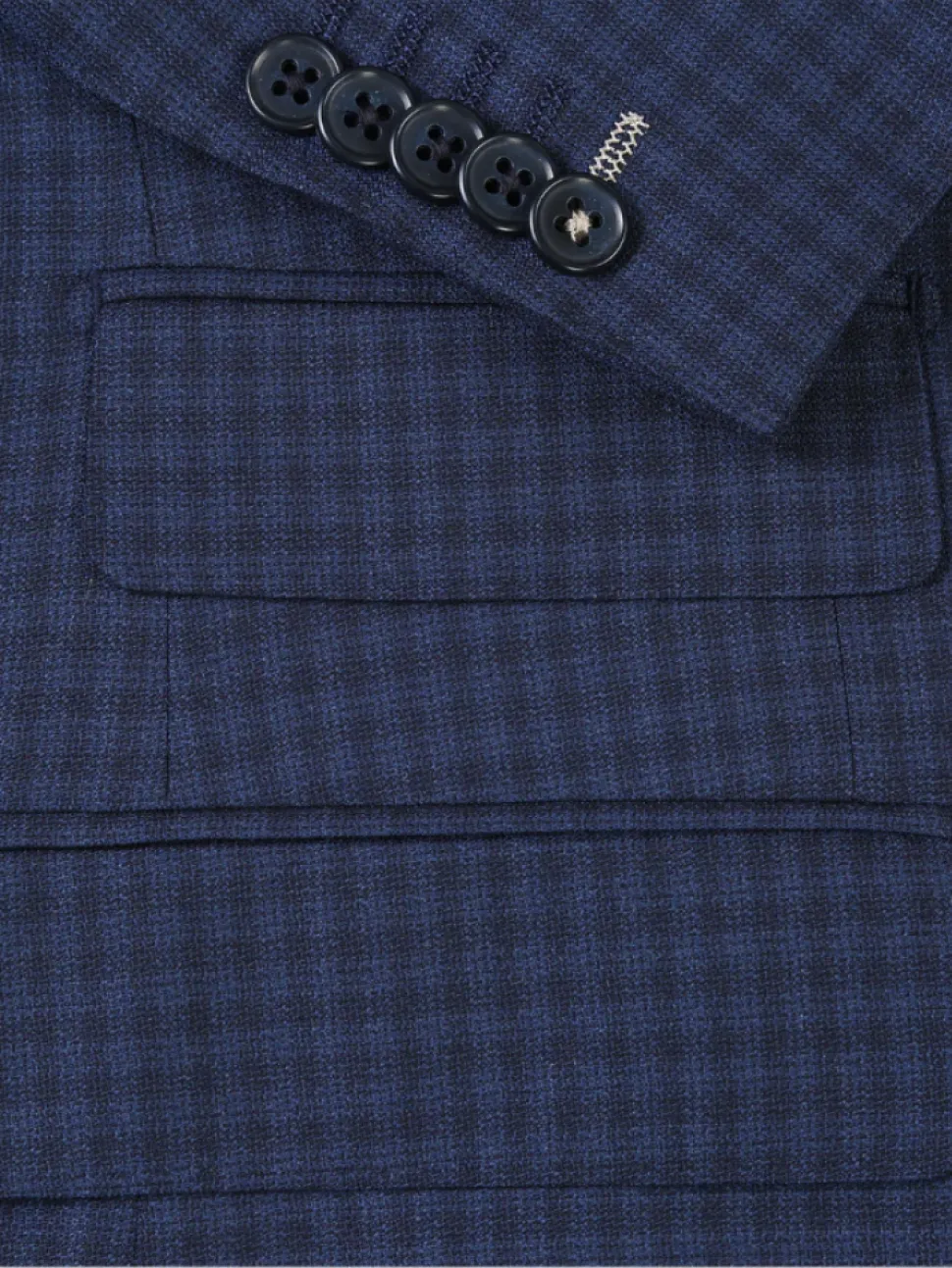 English Laundry Navy And Black Check Slim Fit Peak Lapel Wool Suit