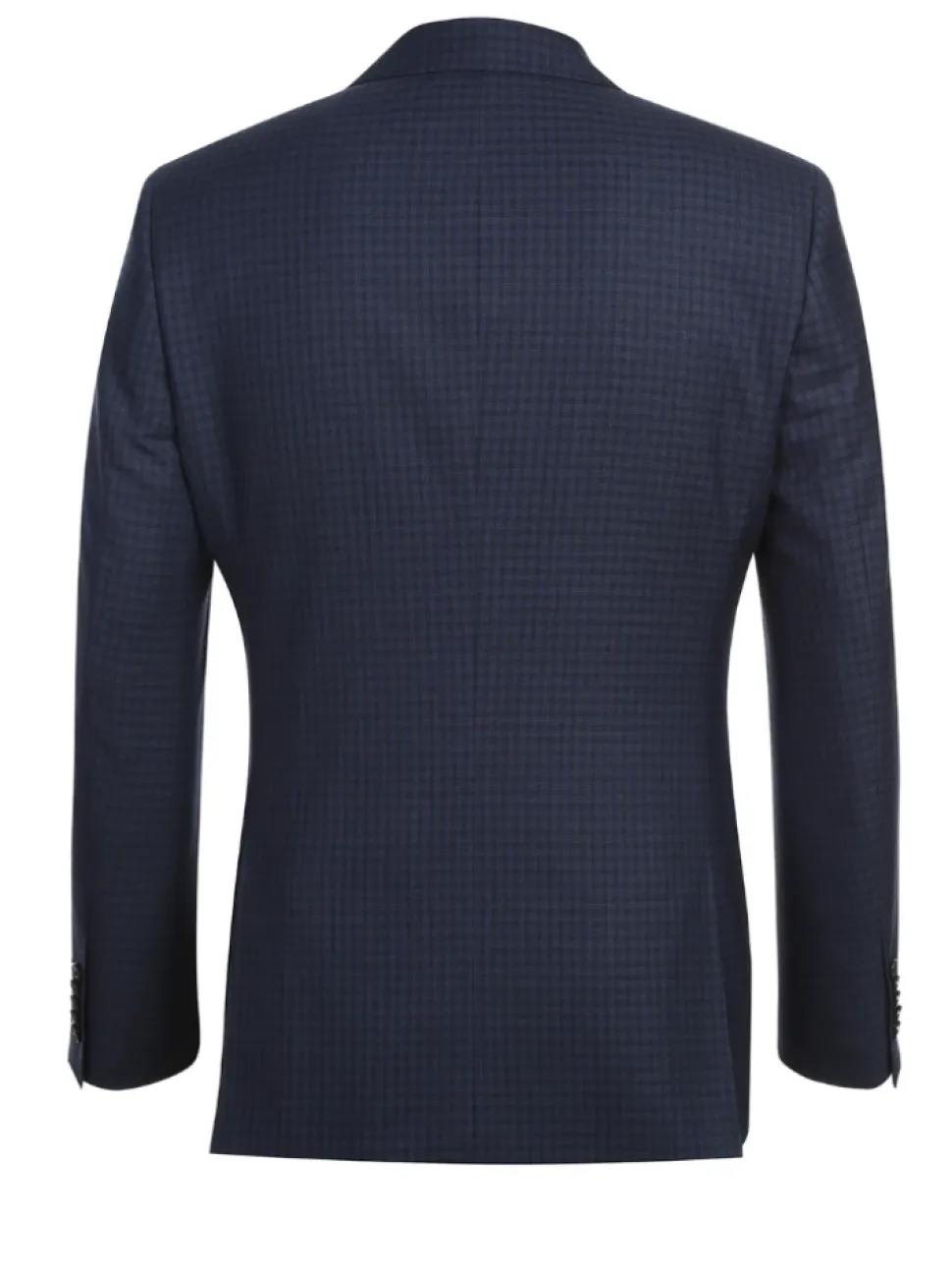 English Laundry Navy And Black Check Slim Fit Peak Lapel Wool Suit