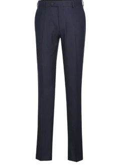 English Laundry Navy Weave Slim Fit Peak Lapel Wool Suit With Patch Pockets