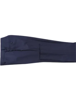 English Laundry Navy Weave Slim Fit Peak Lapel Wool Suit With Patch Pockets