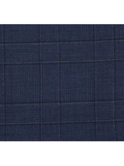 English Laundry Navy Windowpane Slim Fit Peak Lapel Wool Blend Stretch 2 Button Suit