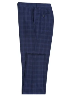 English Laundry Slim Fit Two button Navy Check Peak Lapel Suit