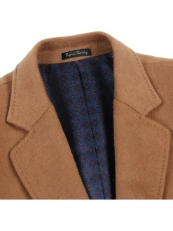 English Laundry Wool Blend Breasted Camel Top Coat