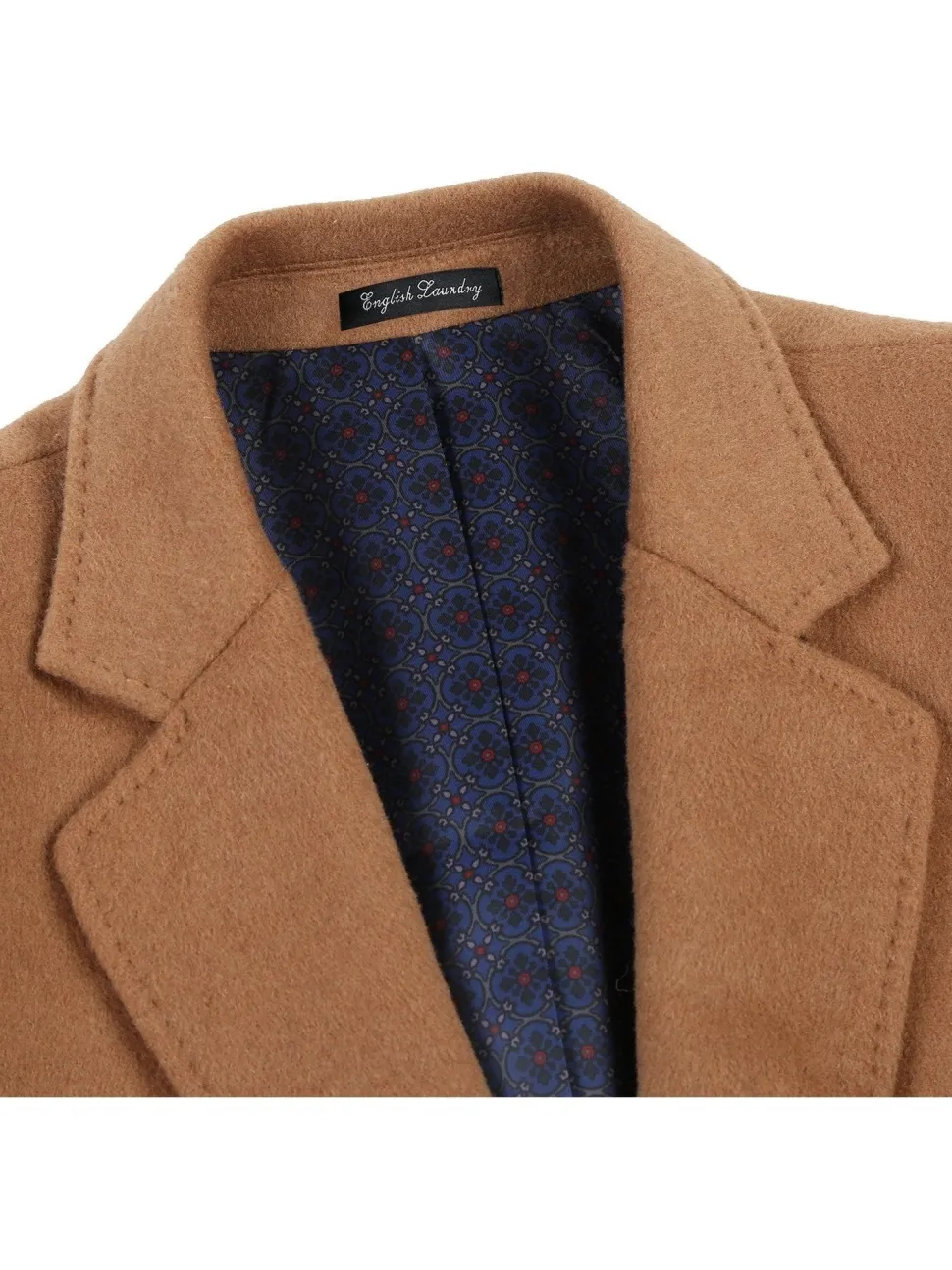 English Laundry Wool Blend Breasted Camel Top Coat
