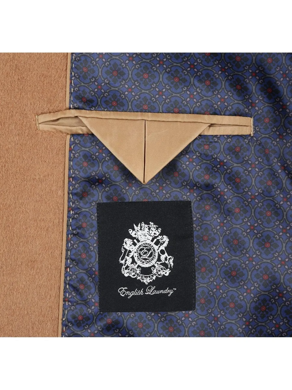 English Laundry Wool Blend Breasted Camel Top Coat