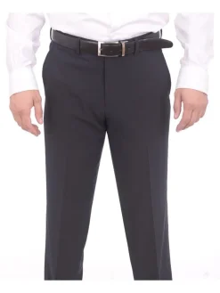 EP Slim Fit Navy Blue Tonal Striped Two Button Tuxedo Suit