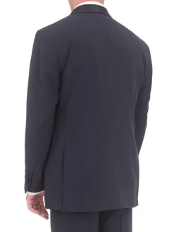 EP Slim Fit Navy Blue Tonal Striped Two Button Tuxedo Suit