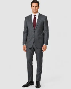 Ermenegildo Zegna Mens Gray Windowpane Fully-Canvassed Notch Lapel Classic Fit 2-Button Wool Suit - 44R