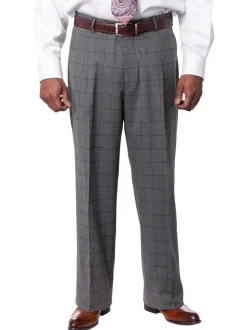 Extrema Mens Gray Check Wool Blend 3 Piece Vested Regular Fit Suit