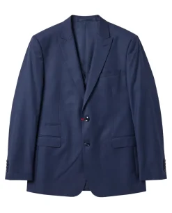 Extrema Solid Blue Regular Fit Reda Wool 3-Piece Suit