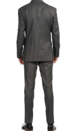 Ferrecci Mason Men’s Heather Grey Slim Fit Wool Two-Button Suit