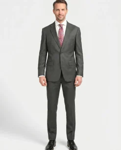 Ferrecci Mason Men’s Heather Grey Slim Fit Wool Two-Button Suit