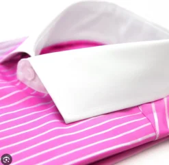 Ferrecci Pink Striped Slim Fit Cutaway Collar Cotton Dress Shirt