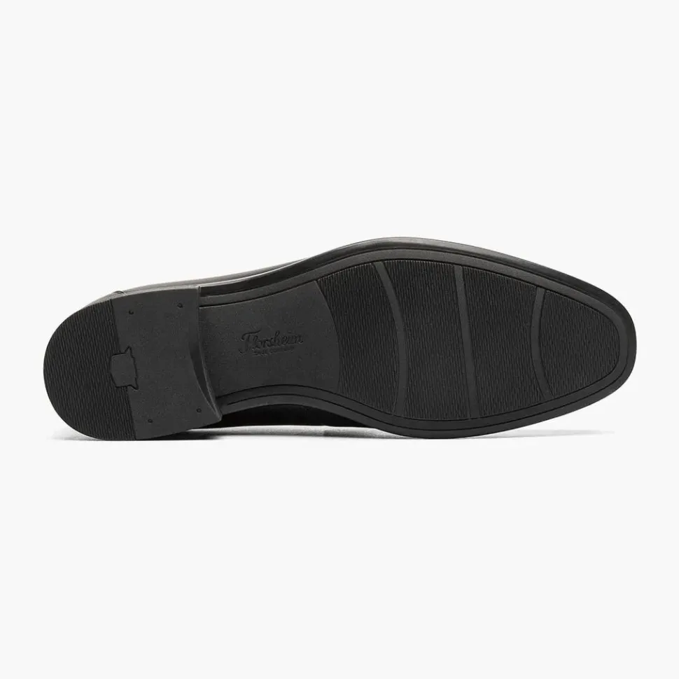Florsheim Mens Black Slip-On Moc Toe Bit Loafer Dress Shoes