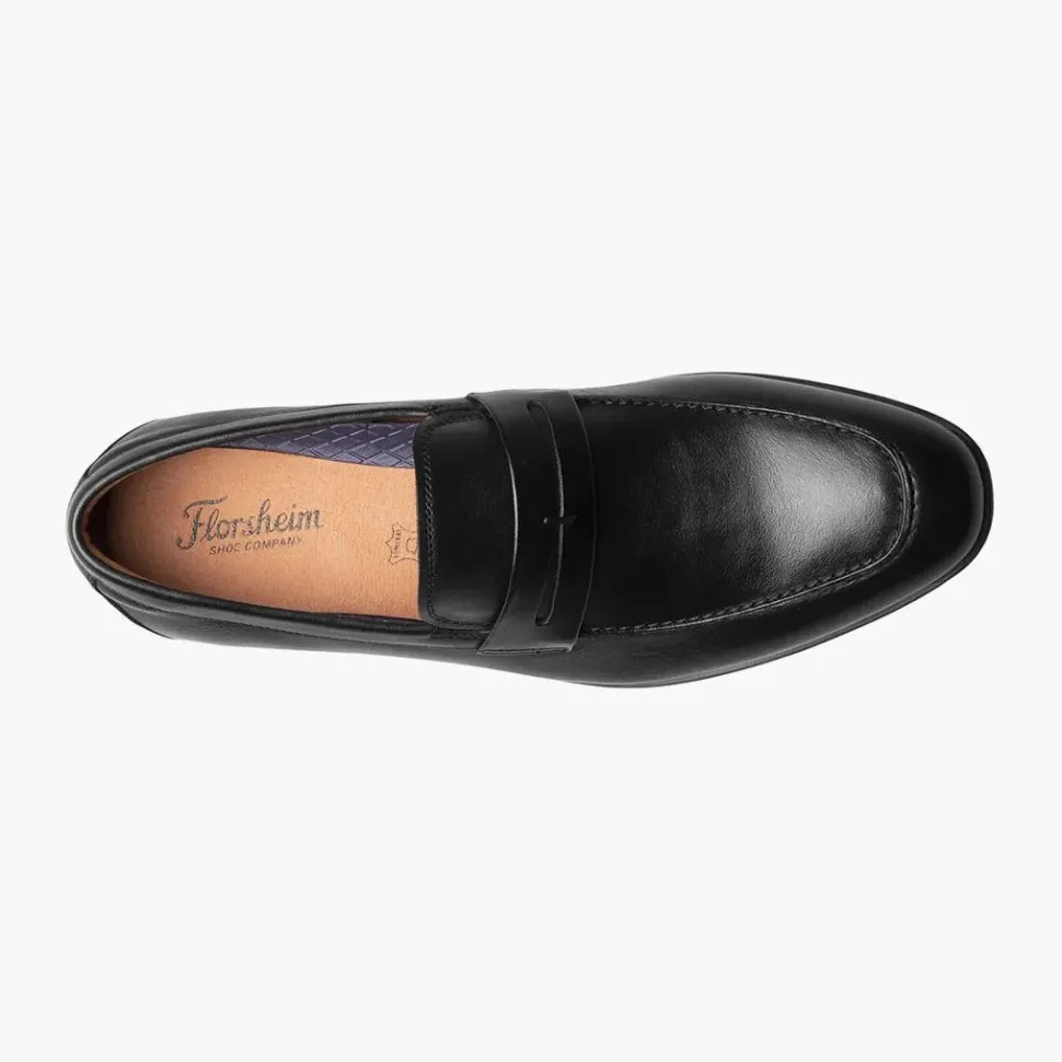 Florsheim Mens Black Slip-on Penny Loafer Leather Dress Shoes