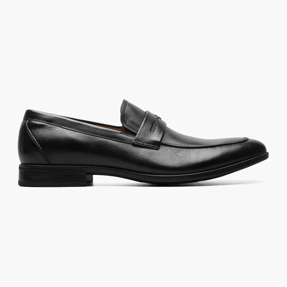 Florsheim Mens Black Slip-on Penny Loafer Leather Dress Shoes