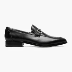 Florsheim Mens Conetta Black Slip On Bit Loafer Leather Dress Shoes