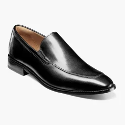 Florsheim Mens Conetta Black Slip On Loafer Leather Dress Shoes