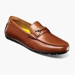 Florsheim Mens Motor Cognac Brown Slip On Bit Driver Loafer Leather Dress Shoes
