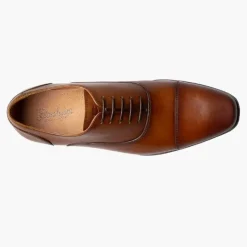 Florsheim Mens Postino Cognac Brown Oxford Cap Toe Leather Dress Shoes