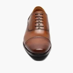 Florsheim Mens Postino Cognac Brown Oxford Cap Toe Leather Dress Shoes