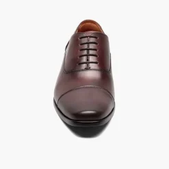 Florsheim Mens Postino Wine Red Oxford Cap Toe Leather Dress Shoes