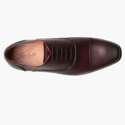 Florsheim Mens Postino Wine Red Oxford Cap Toe Leather Dress Shoes