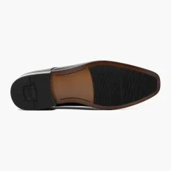 Florsheim Mens Solid Black Postino Moc Toe Oxford Leather Dress Shoes