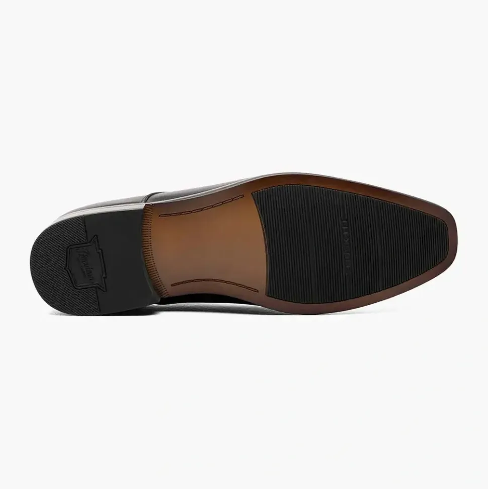 Florsheim Mens Solid Black Postino Moc Toe Oxford Leather Dress Shoes