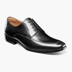 Florsheim Mens Solid Black Postino Moc Toe Oxford Leather Dress Shoes