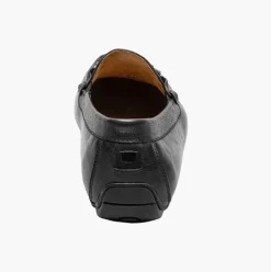 Florsheim Mens Talladega Solid Black Slip-on Moc Toe Bit Loafer Dress Shoes