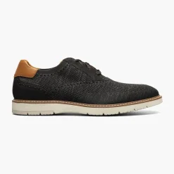 Florsheim Mens Vibe Black Knit Lace Up Oxford Dress Shoes